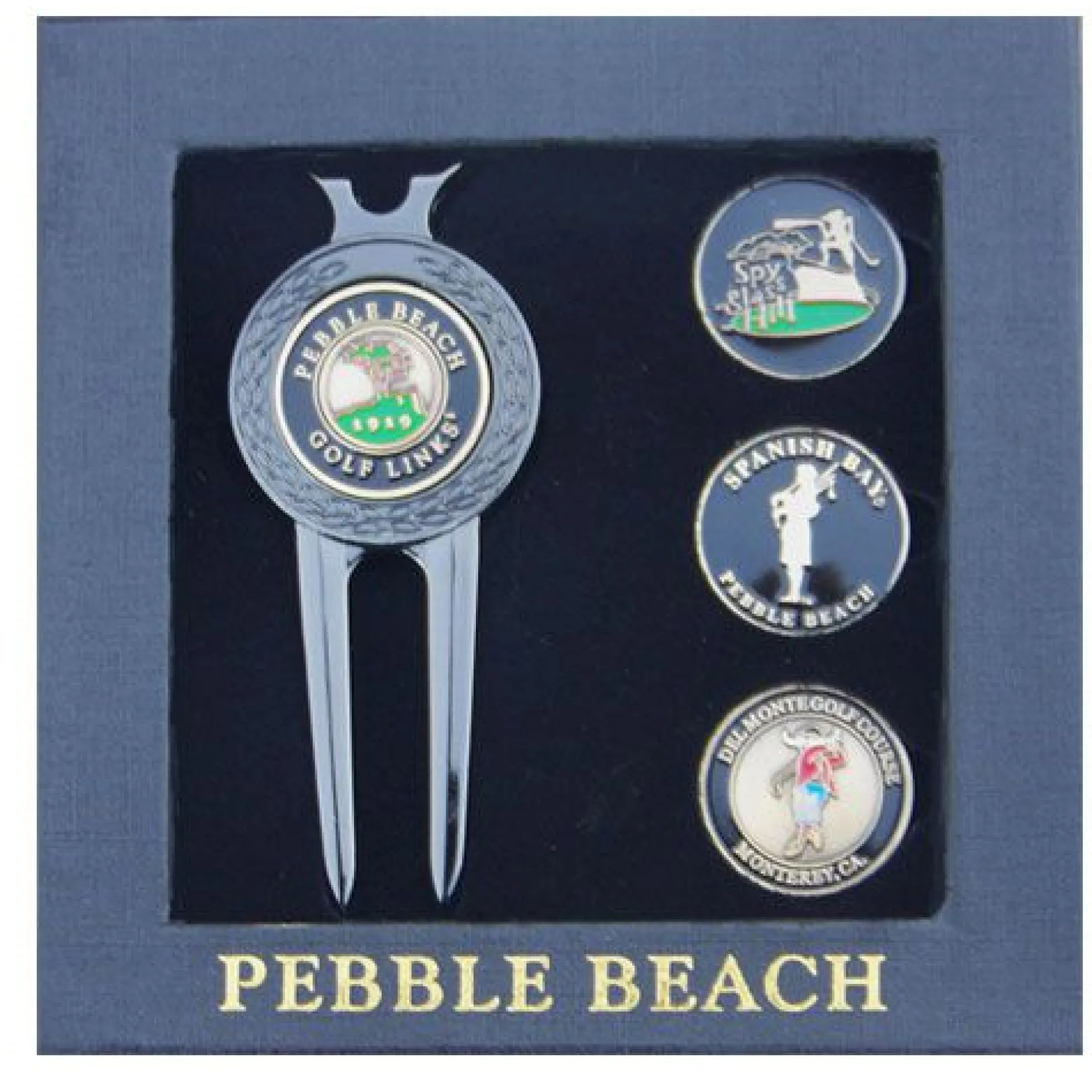 Pebble Beach Four Course Wave Divot Tool & Ball Markers Set