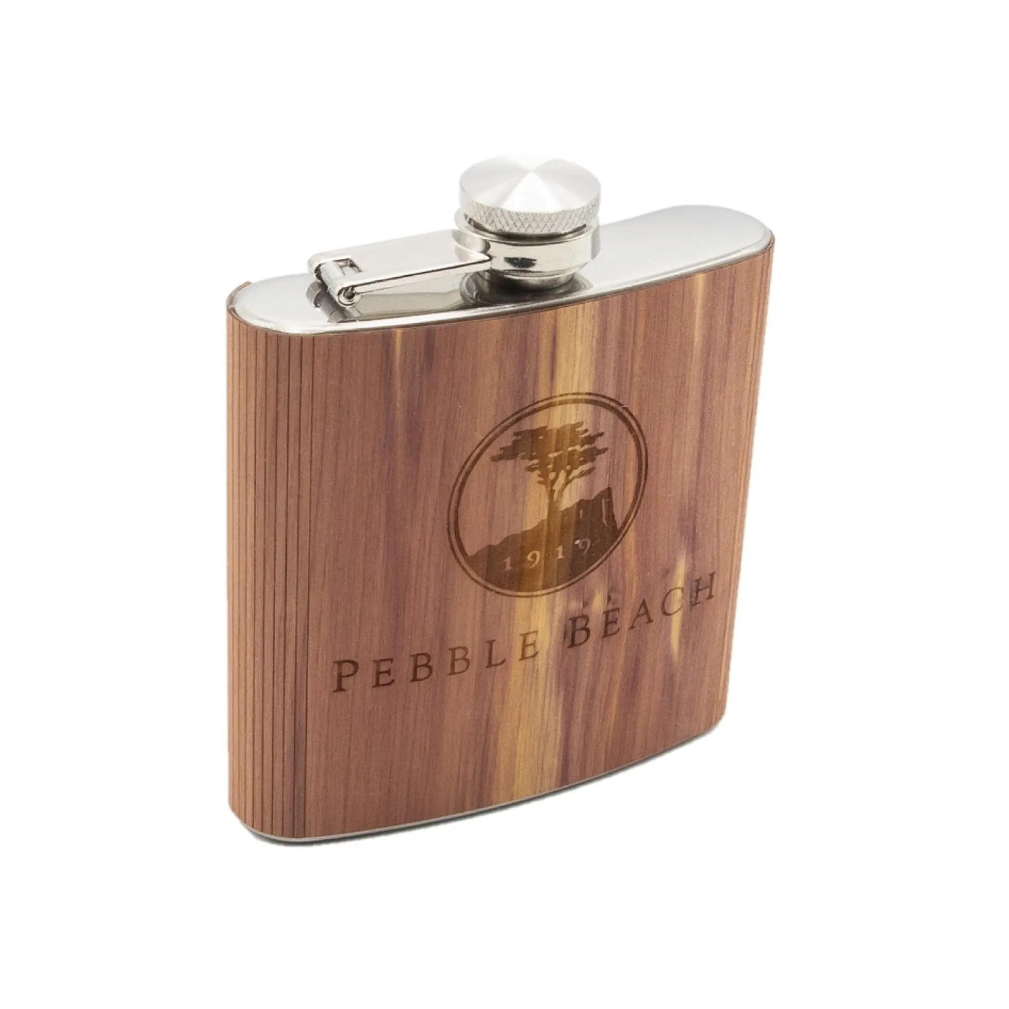 Pebble Beach 6Oz Wood Flask By Woodchuck