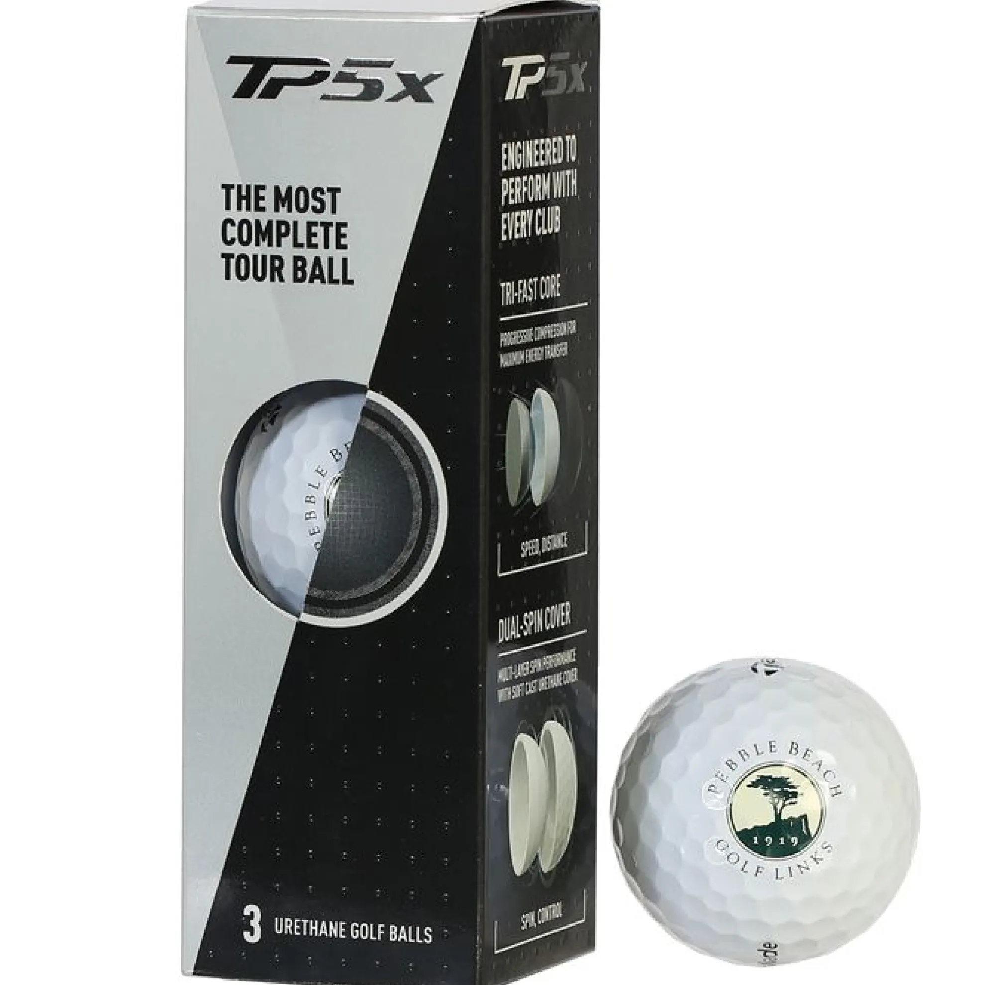 Pebble Beach Tpx5 Sleeve Of Balls By Taylormade Golf