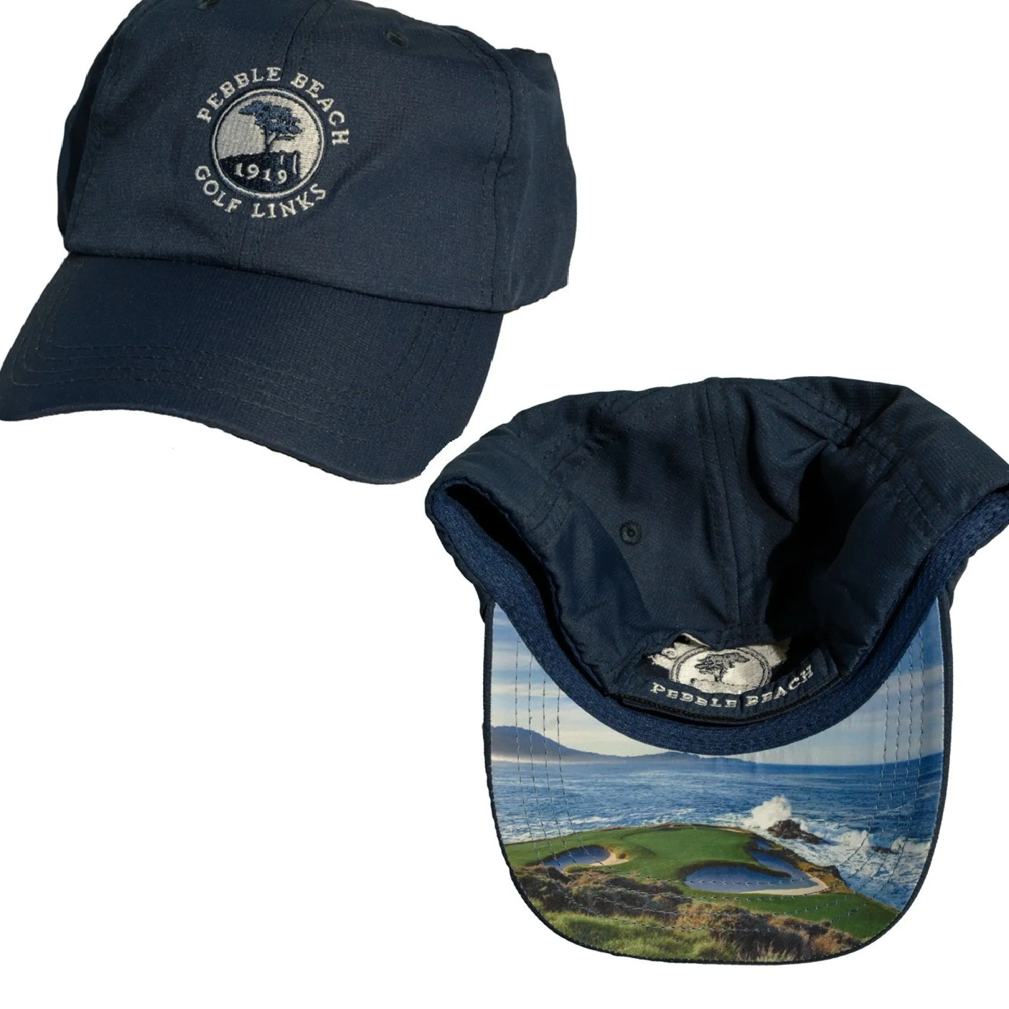 Pebble Beach 7Th Hole Picture Brim Hat By Antigua