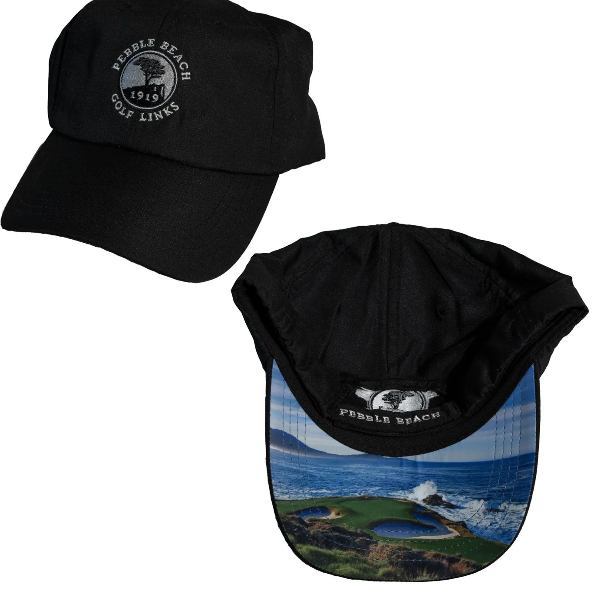 Pebble Beach 7Th Hole Picture Brim Hat By Antigua