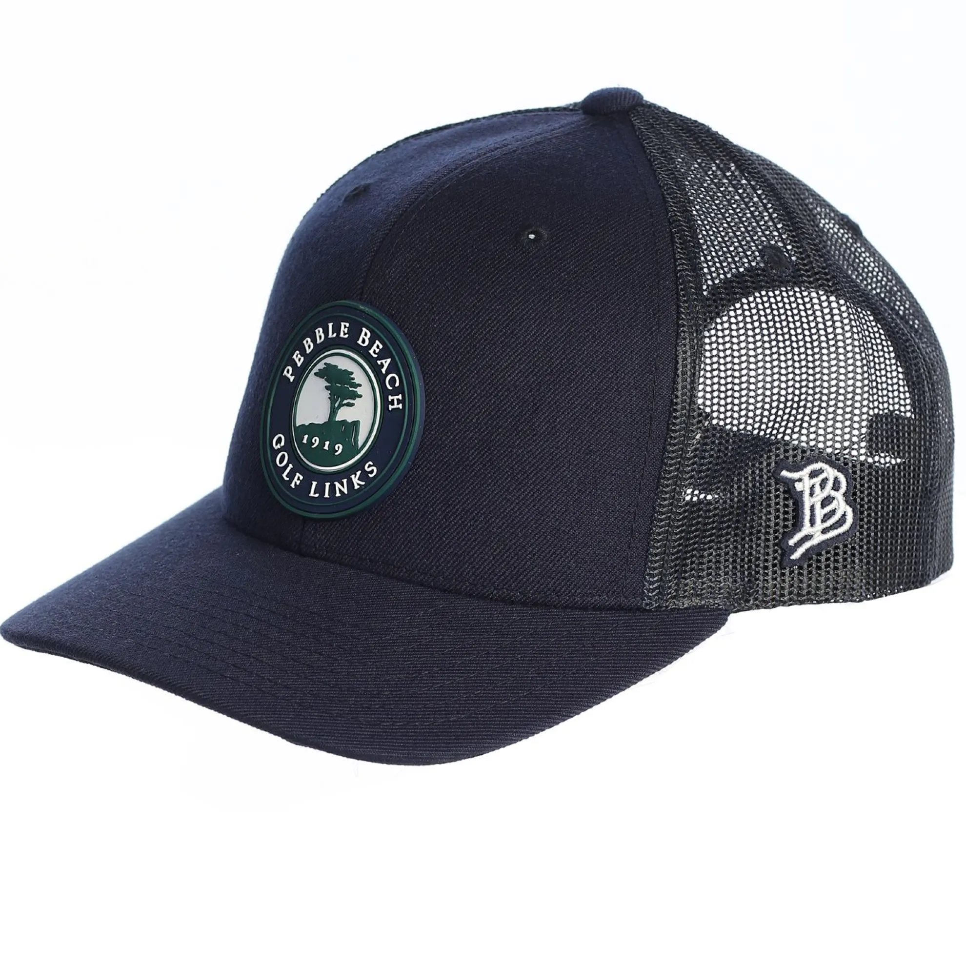 Pebble Beach Curved Rogue Trucker Hat By Branded Bills