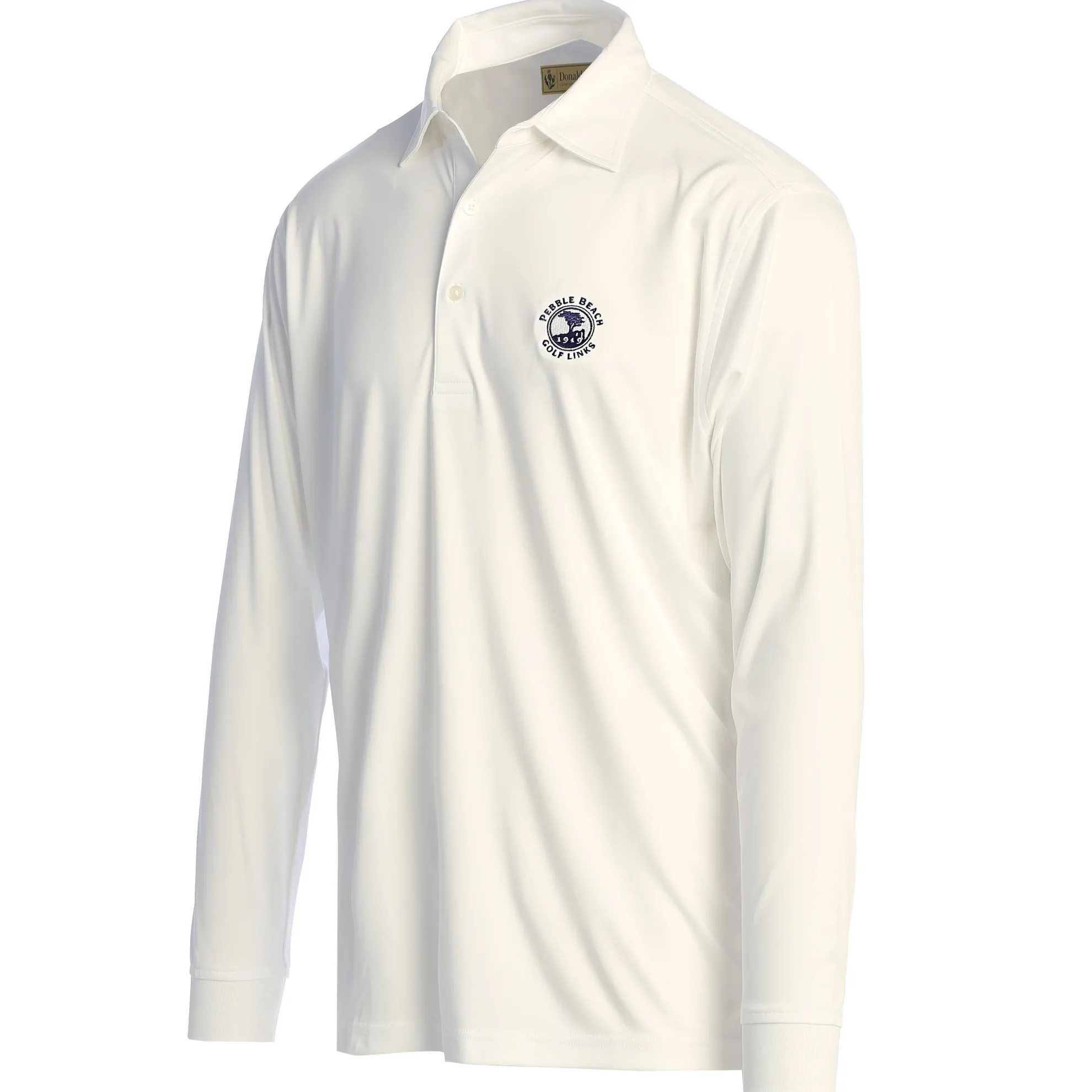 Pebble Beach Self Collar Long Sleeve Polo By Donald Ross