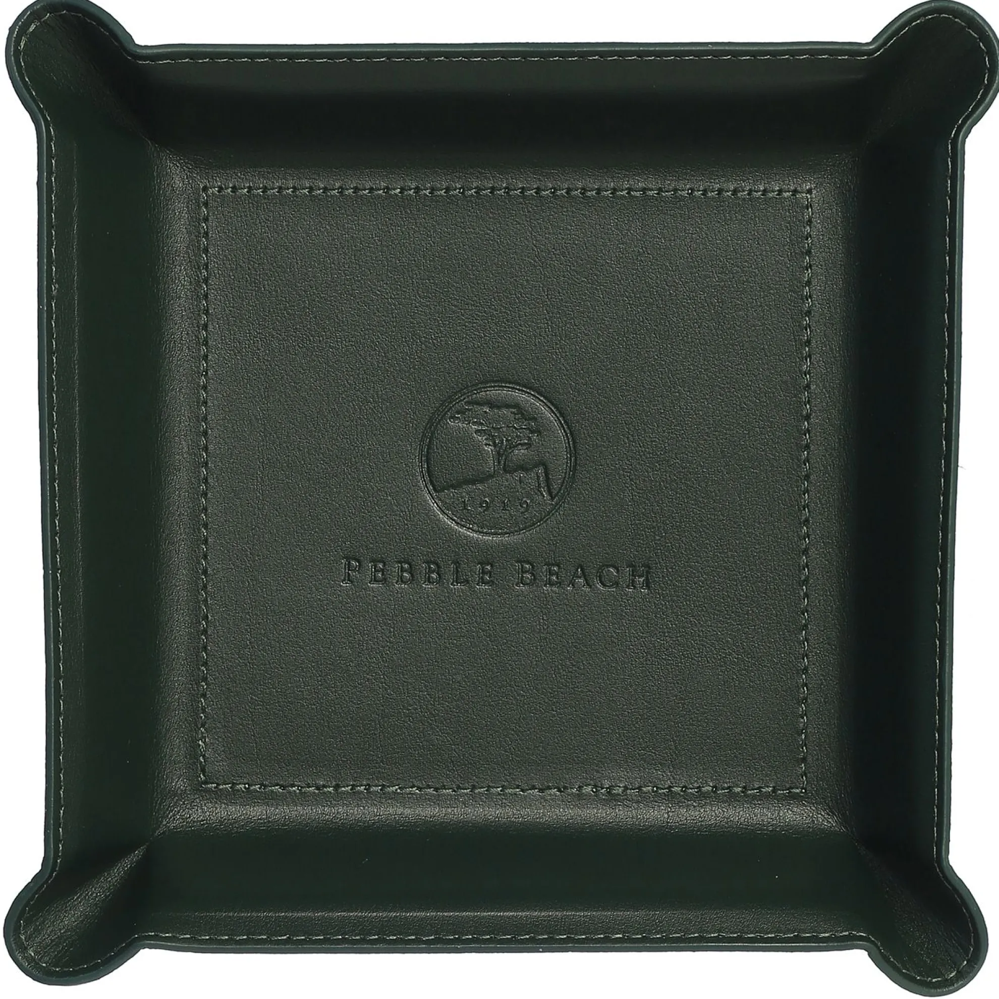 Pebble Beach Logo Leather Valet Tray