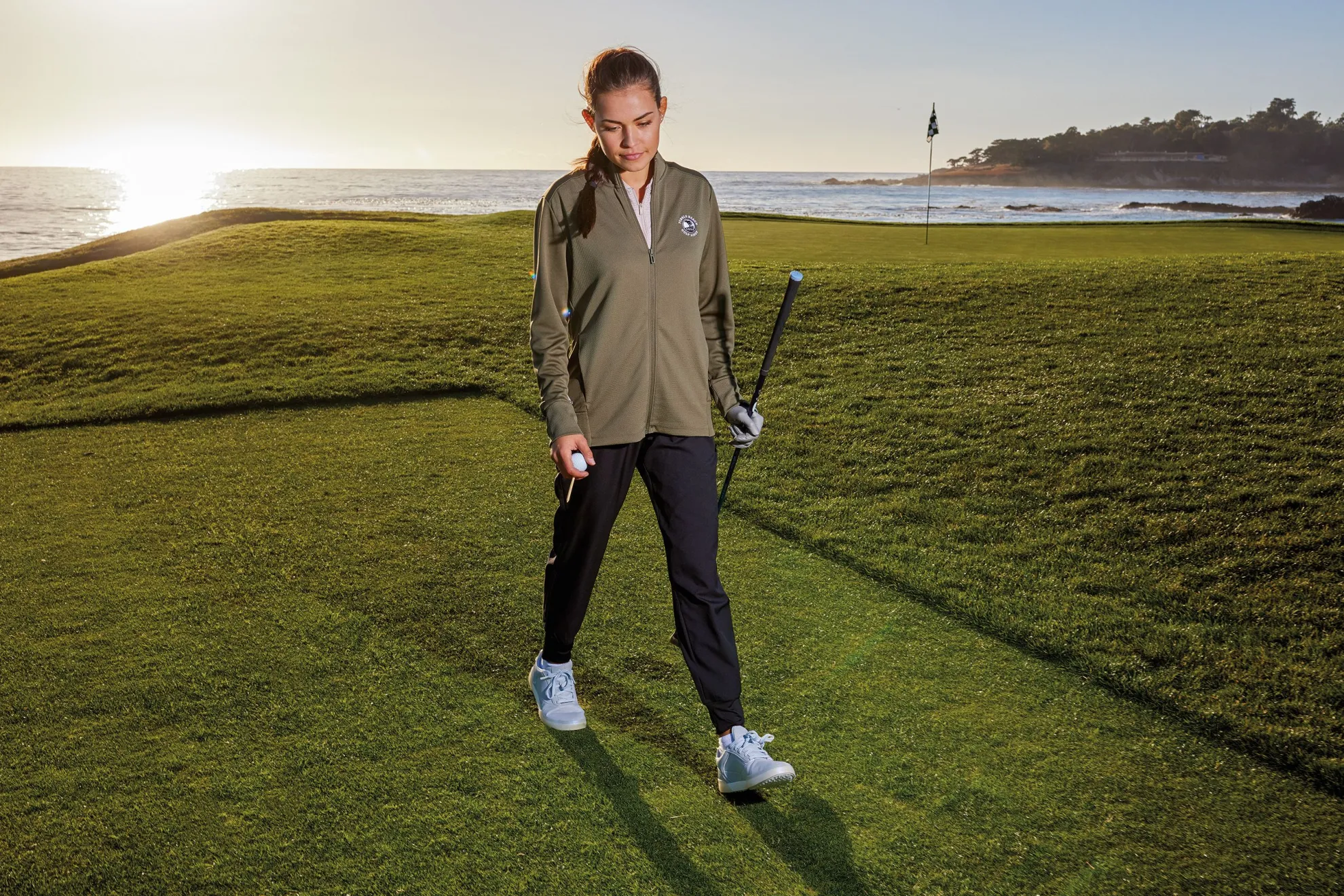 Pebble Beach Women's Textured Full Zip Jacket By Adidas